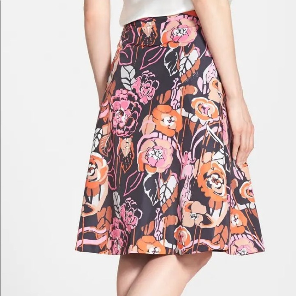 Pink Tartan Floral A Line Skirt Multicolor Size 2